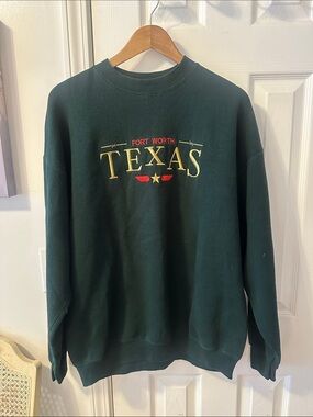 Fort Worth Texas Green & Gold Crewneck Sweatshirt